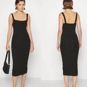 Good American Classic Black Midi Dress